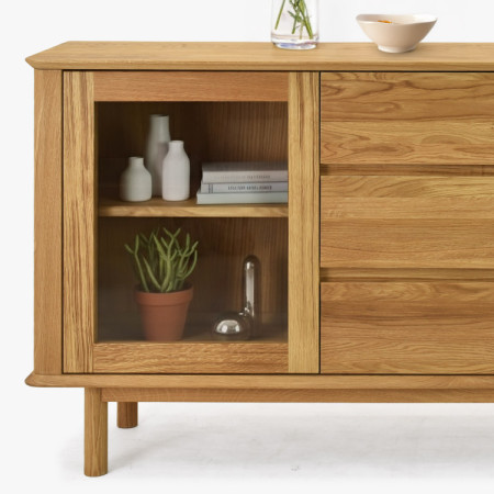 Prémium tölgy komód ajtókkal és fiókokkal  - 8