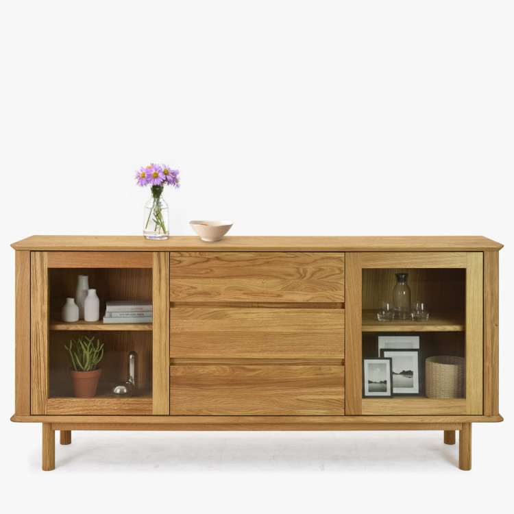 Prémium tölgy komód ajtókkal és fiókokkal  - 9