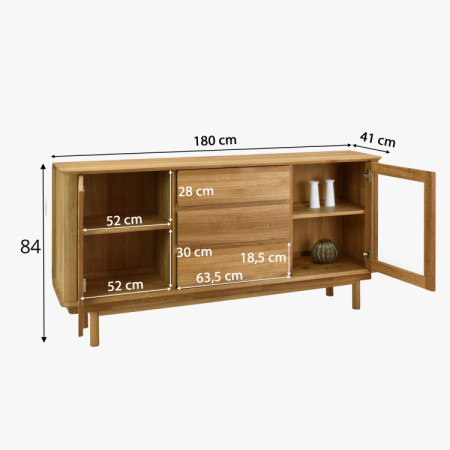 Prémium tölgy komód ajtókkal és fiókokkal  - 10