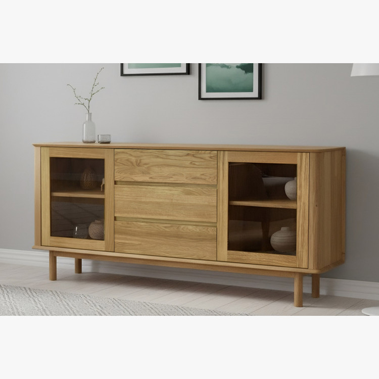 Prémium tölgy komód ajtókkal és fiókokkal  - 11