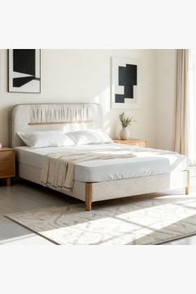 180x200 bársonyos kárpitozású franciaágy tárolódobozzal, tölgy