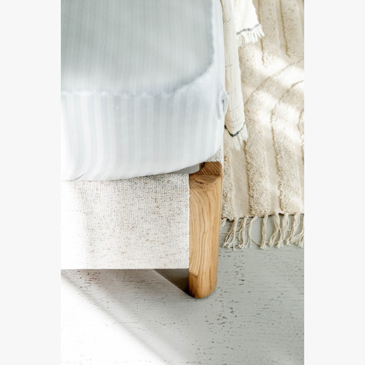 Manželská postel s úložným prostorem 180 × 200 cm, šedá látka  - 8