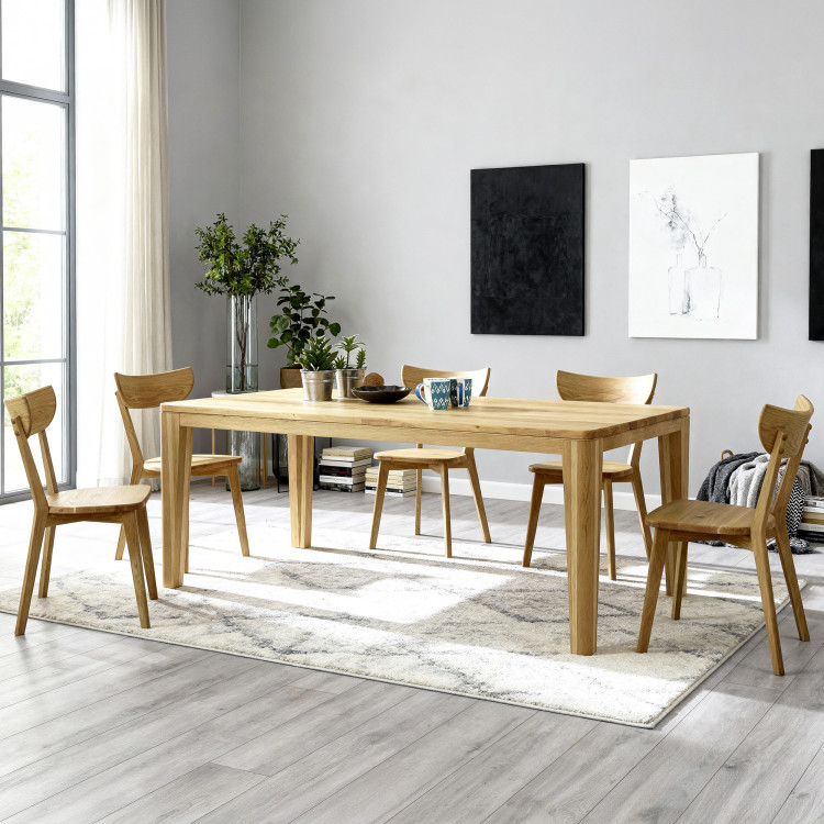 Tömör tölgyfa étkezőgarnitúra – York asztal és Eva tömörfa szék  - 1