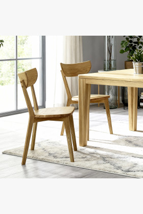 Tömör tölgyfa étkezőgarnitúra – York asztal és Eva tömörfa szék  - 1 2