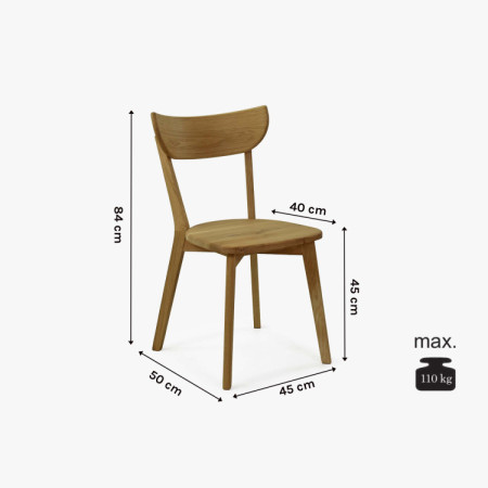 Tömör tölgyfa étkezőgarnitúra – York asztal és Eva tömörfa szék  - 10