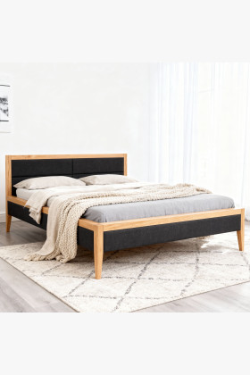 Tölgyfa ágy, szövettel kombinálva  - 1