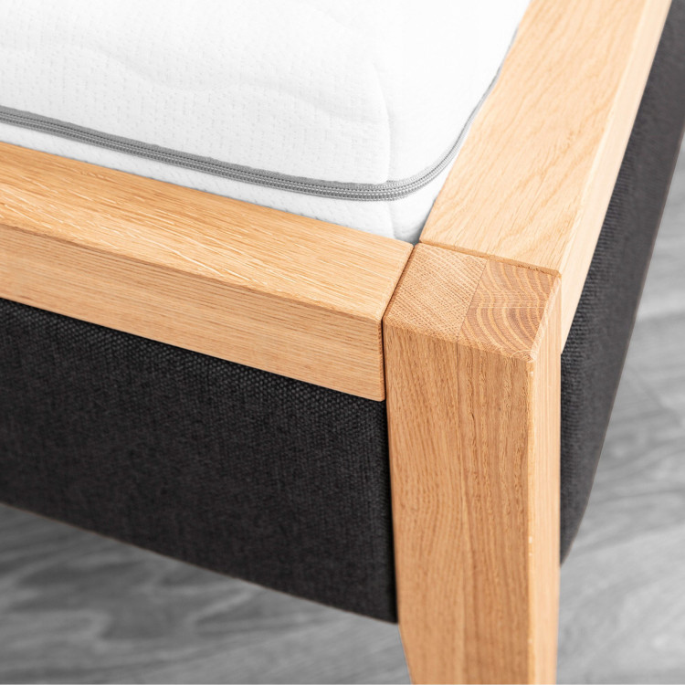 Tölgyfa ágy, szövettel kombinálva  - 7