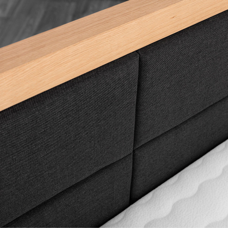 Tölgyfa ágy, szövettel kombinálva  - 8