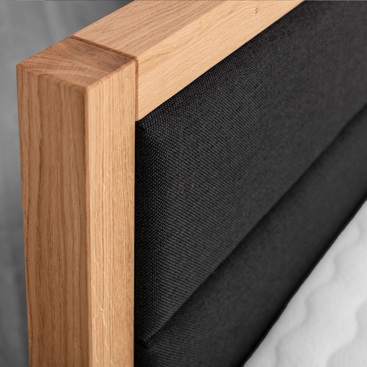 Tölgyfa ágy, szövettel kombinálva  - 10