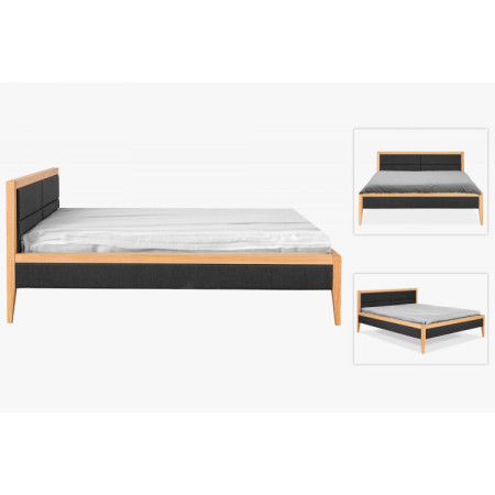 Tölgyfa ágy, szövettel kombinálva  - 14