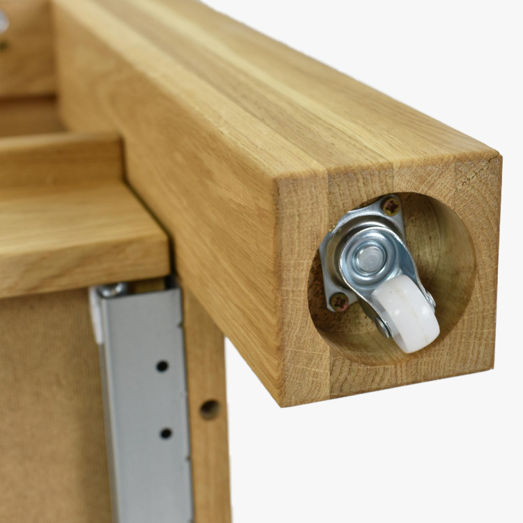 Fa tölgyfa dohányzóasztal polccal  - 5