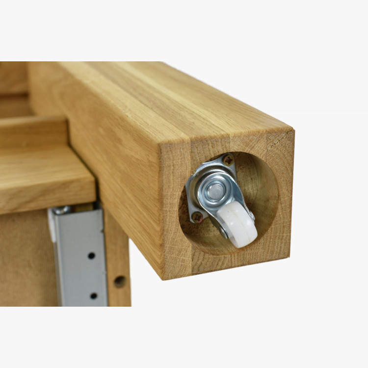 Fa tölgyfa dohányzóasztal polccal  - 9