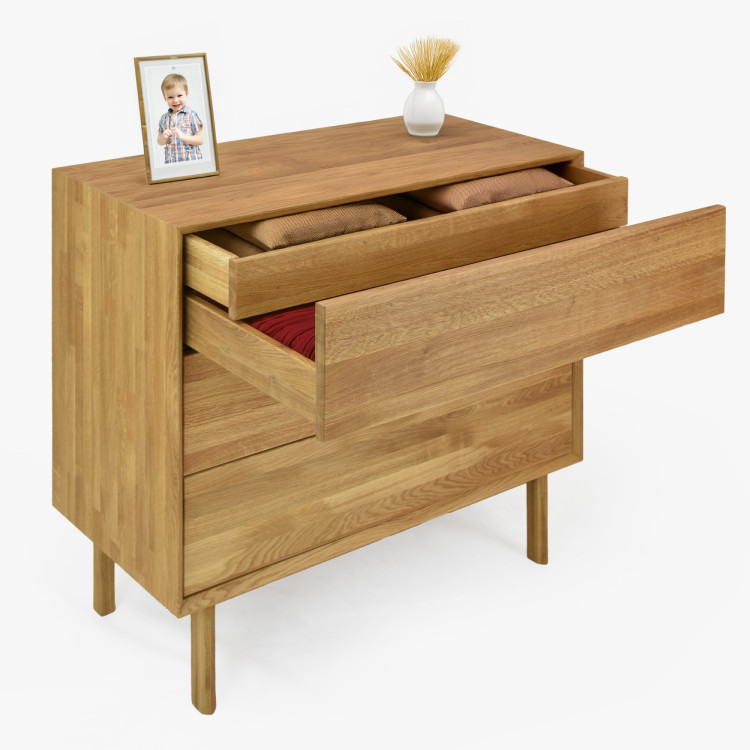 Dubová komoda se zásuvkami Oslo II na nožičkách  - 10