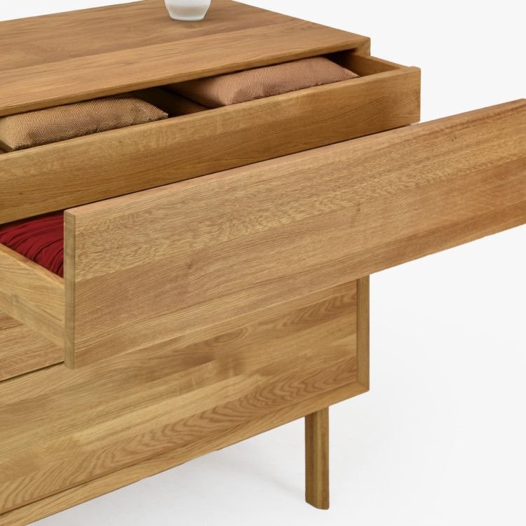 Dubová komoda se zásuvkami Oslo II na nožičkách  - 15