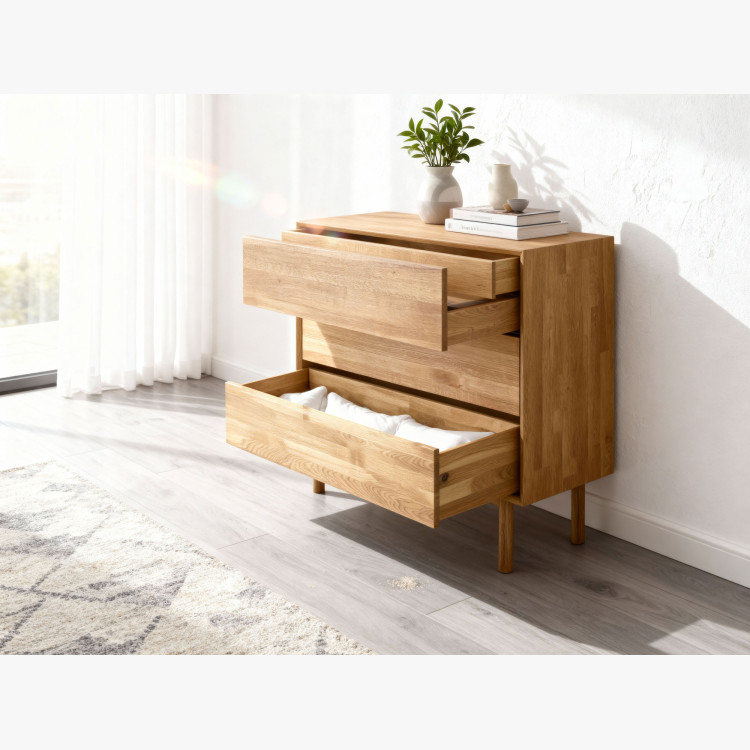 Dubová komoda se zásuvkami Oslo II na nožičkách  - 20