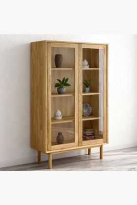 Masivní dvoudveřová vitrina na nožičkách, Oslo II  - 1