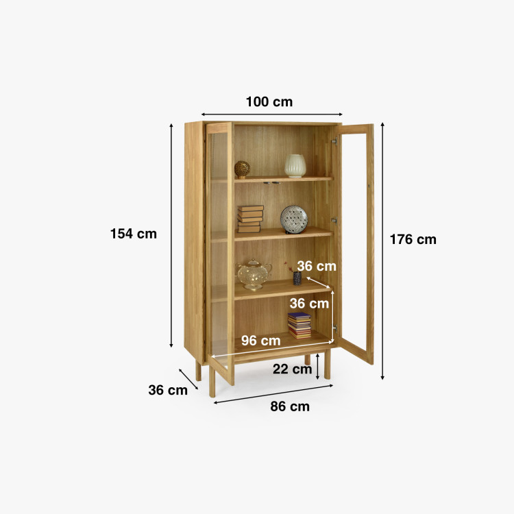 Masivní dvoudveřová vitrina na nožičkách, Oslo II  - 11