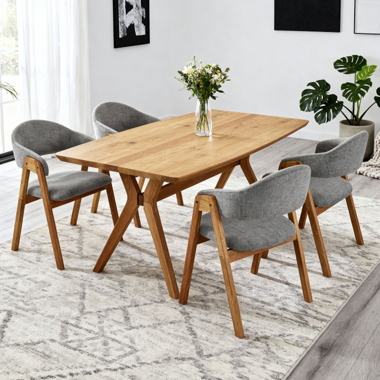 Dub tölgy ovális étkezőasztal 180 × 90 cm és Arco székek