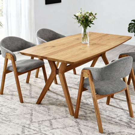Dub tölgy ovális étkezőasztal 180 × 90 cm és Arco székek