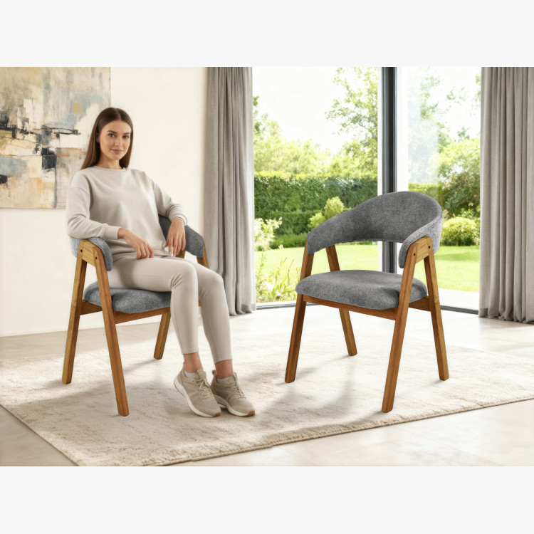 Dub tölgy ovális étkezőasztal 180 × 90 cm és Arco székek