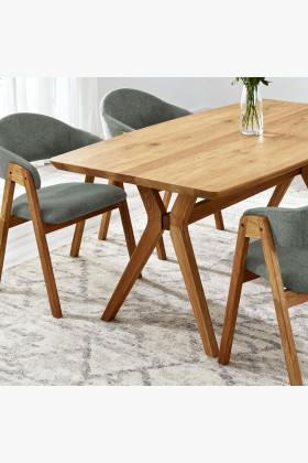 Dub tölgy ovális étkezőasztal 180 × 90 cm és Arco matt székek 2