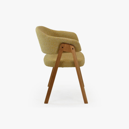 Dub asztal ovális 180 × 90 cm és sárga Mona szék