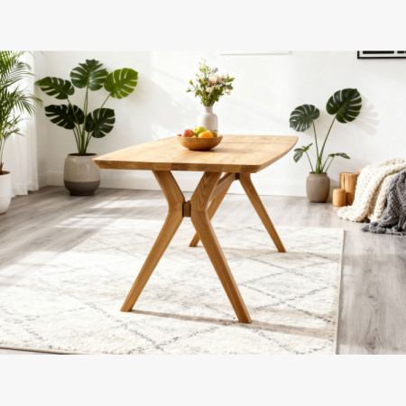 Dub asztal ovális 180 × 90 cm és sárga Mona szék