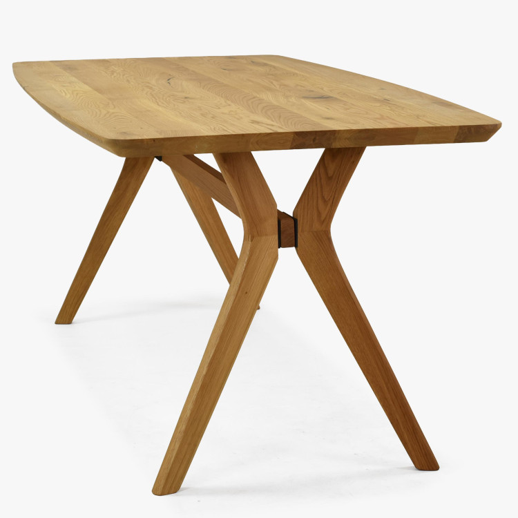 Dub asztal ovális 180 × 90 cm és sárga Mona szék