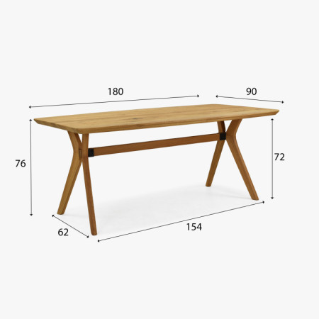 Dub asztal ovális 180 × 90 cm és sárga Mona szék