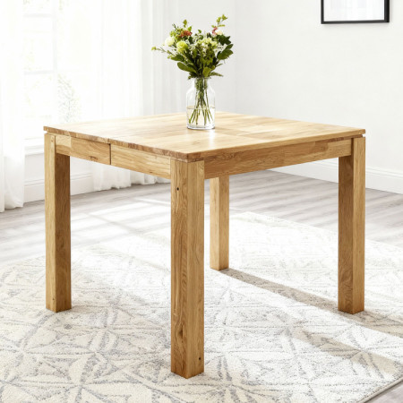 Dub négyzet alakú, kihúzható asztal 80 x 80 cm  - 1
