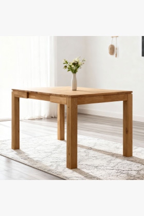 Dub négyzet alakú, kihúzható asztal 80 x 80 cm  - 1 2