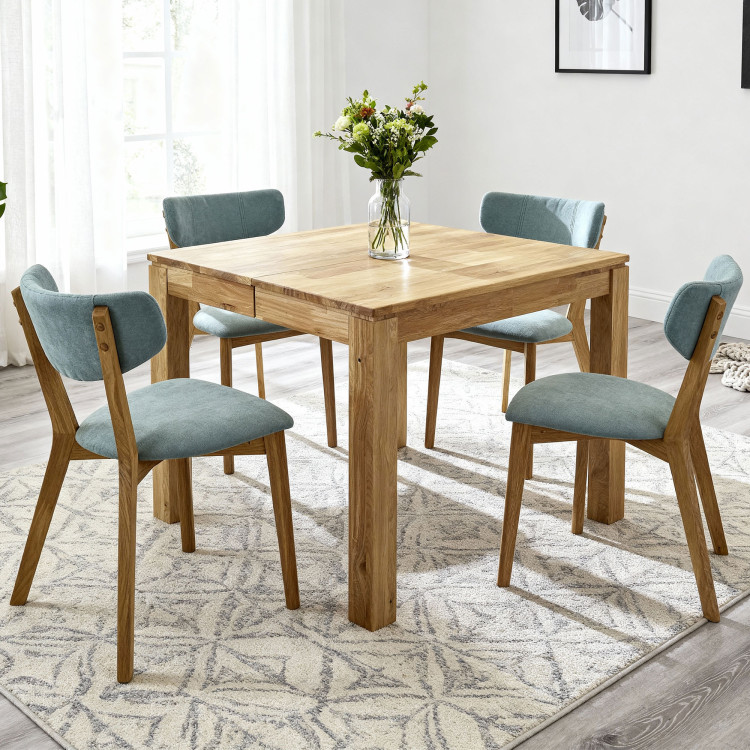 Dub négyzet alakú, kihúzható asztal 80 x 80 cm  - 7