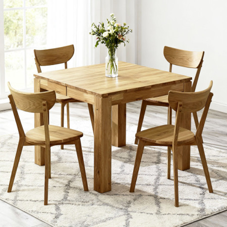 Dub négyzet alakú, kihúzható asztal 80 x 80 cm  - 8