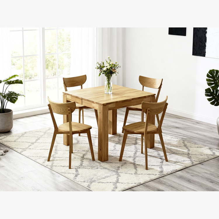 Dub négyzet alakú, kihúzható asztal 80 x 80 cm  - 15