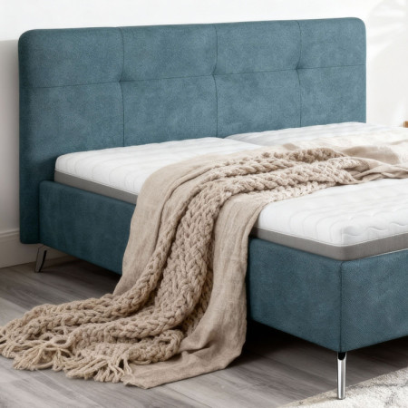 Čalouněná ágy tárolóhellyel kék, 160 x 200 cm  - 2