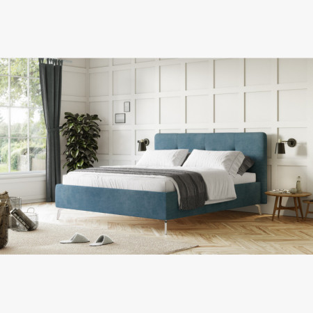 Čalouněná ágy tárolóhellyel kék, 160 x 200 cm  - 7