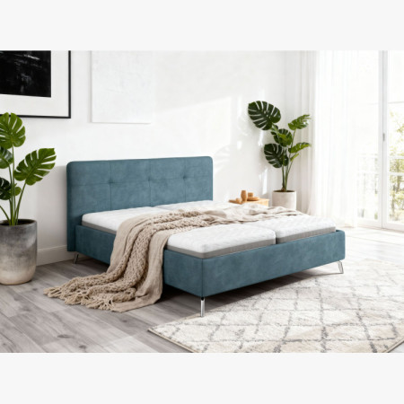 Čalouněná ágy tárolóhellyel kék, 160 x 200 cm  - 14