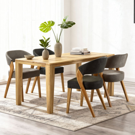 Luxus étkezőszékek Almondo tölgyből, York tölgy asztallal 4 - 8 személyre