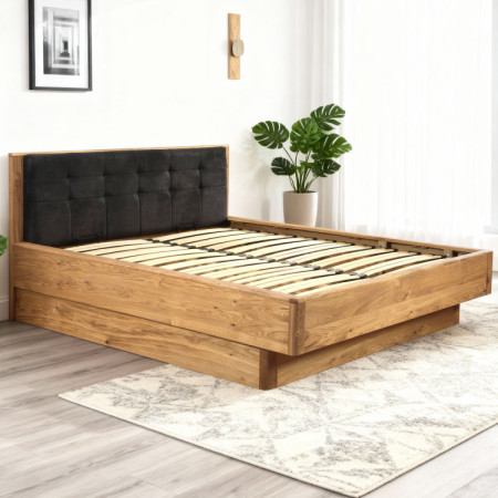 Tölgy masszív ágy tárolóhellyel, Texas 180 cm  - 2