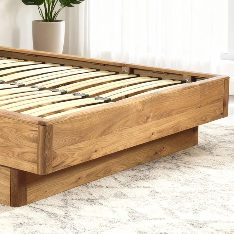 Tölgy masszív ágy tárolóhellyel, Texas 180 cm  - 4