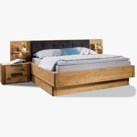 Tölgy masszív ágy tárolóhellyel, Texas 180 cm  - 10