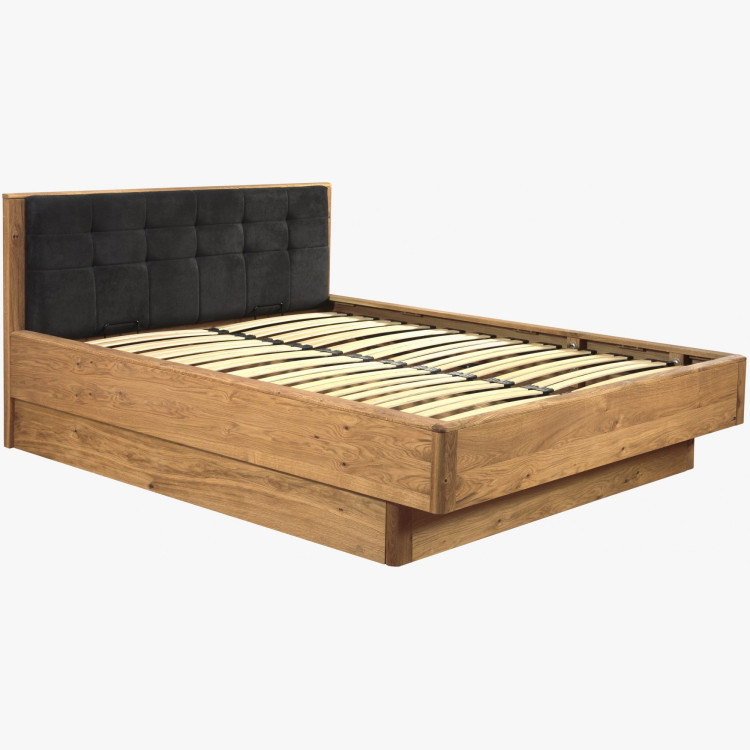 Tölgyfa masszív ágy tárolóhellyel, Texas 160 cm  - 16