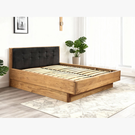 Tölgyfa masszív ágy tárolóhellyel, Texas 160 cm  - 22