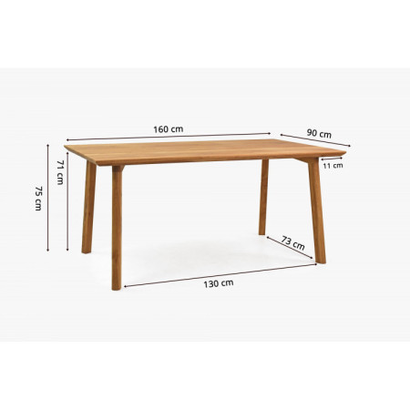 Fa asztal és fa székek szett