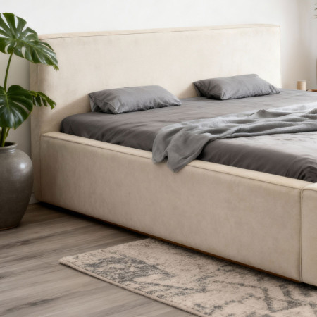 Manželská látková postel v béžové barvě, Vierka 180 x 200 cm  - 5