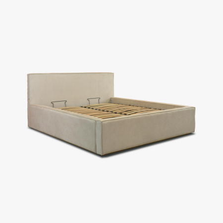 Manželská látková postel v béžové barvě, Vierka 180 x 200 cm  - 17