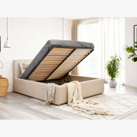 Manželská látková postel v béžové barvě, Vierka 180 x 200 cm  - 19