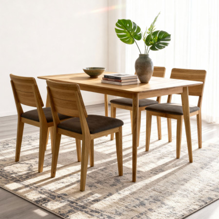 Sestava stůl 120 x 80 cm a 4 židle do jídelny  - 1