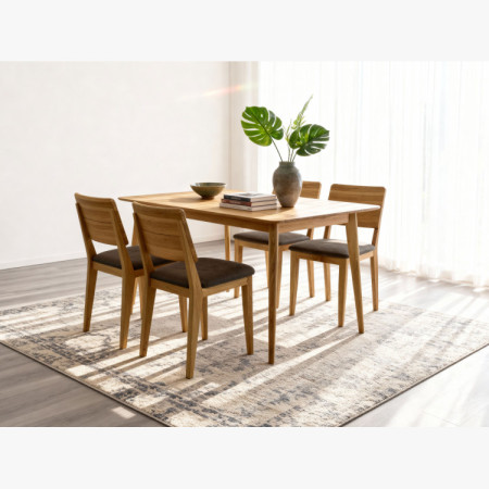 Sestava stůl 120 x 80 cm a 4 židle do jídelny  - 17