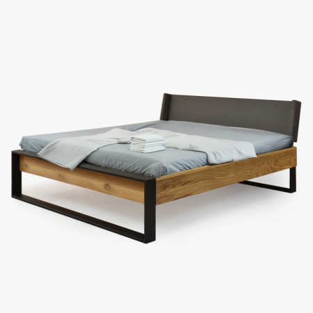 Dubová postel z kovovýma nohama 180 x 200 cm  - 4